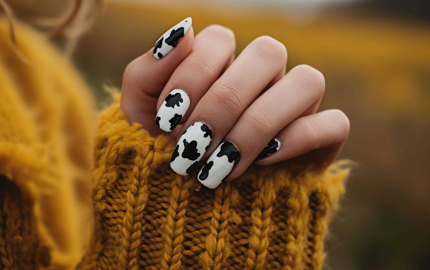 best cow print nails